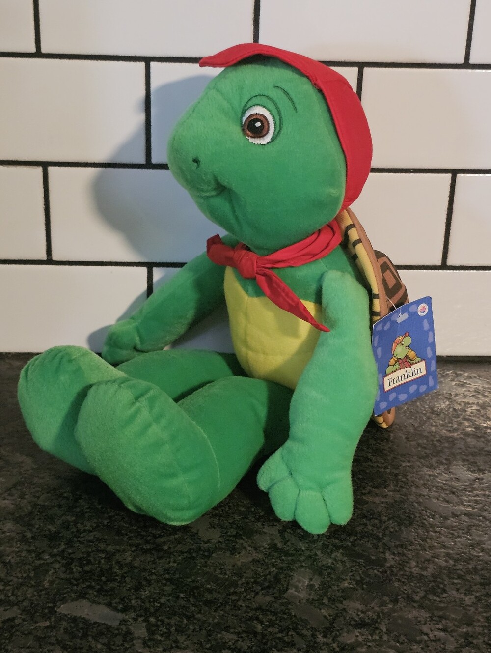 Franklin Turtle Plush Large Nwt Rare 19" Nelvana TV Hat Bandana Little Bear Flaw